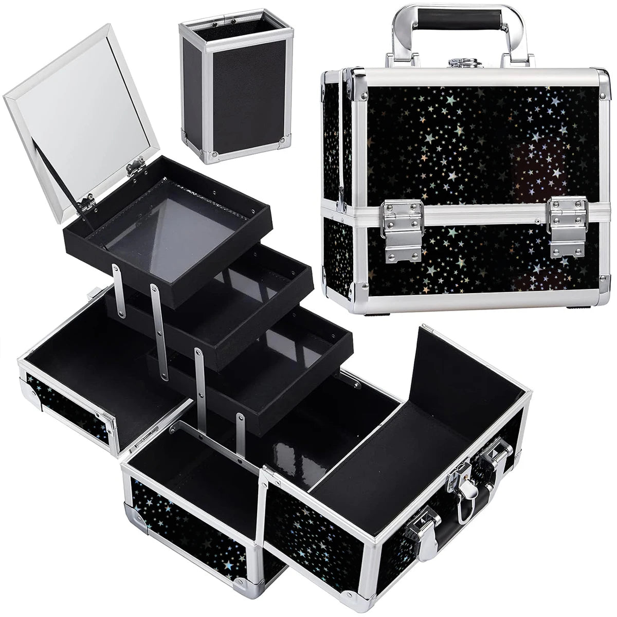 Makeup Box with Mirror Travel Organiser