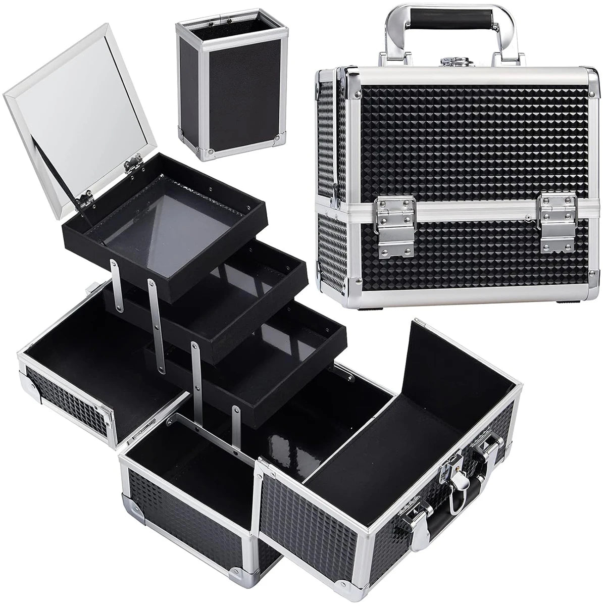 Makeup Box with Mirror Travel Organiser